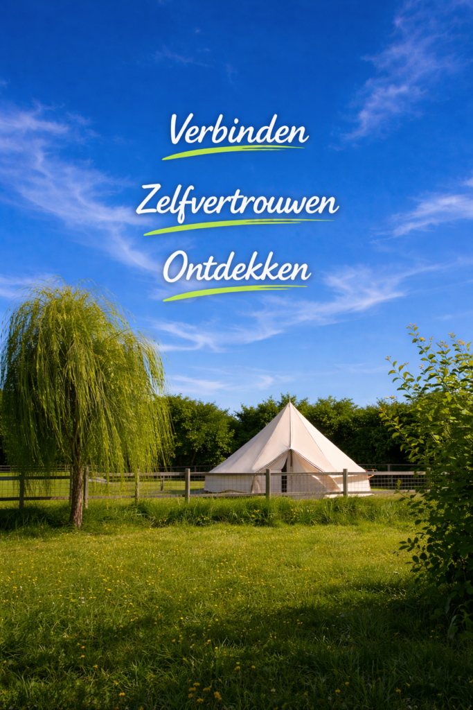 rustieke tent in groene natuur